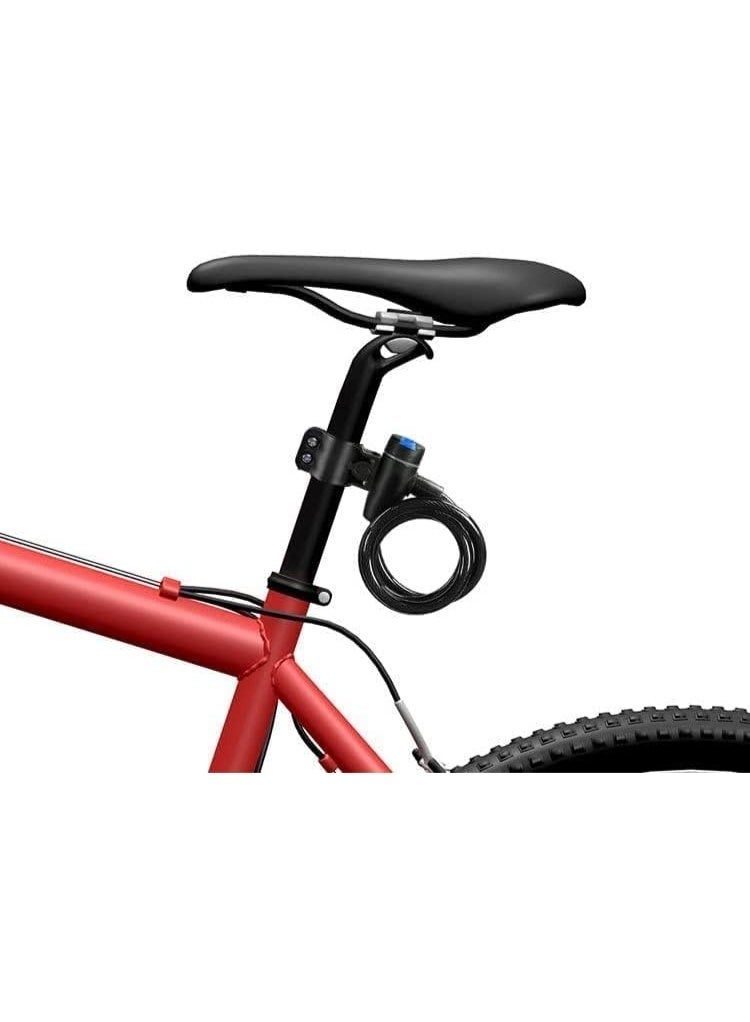 ChicAbode قفل الدراجة, كابل الصلب ملفوف قفل آمن مع قفل مفتاح متكامل, تركيب قوس, قفل مزيج قابل لإعادة تعيين للدراجة عربة الدراجة الدراجة الدراجة الدراجة الدراجة الدراجة الدراجة الكهربائية في الهواء الطلق, 4 أقدام, قطر 1/2 بوصة - Image 4